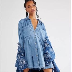 Free People Denim Voyage Dress. Size XS